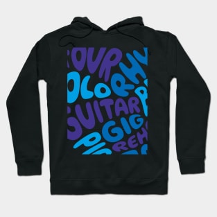 I love playing the guitar. Blue heart. Hoodie